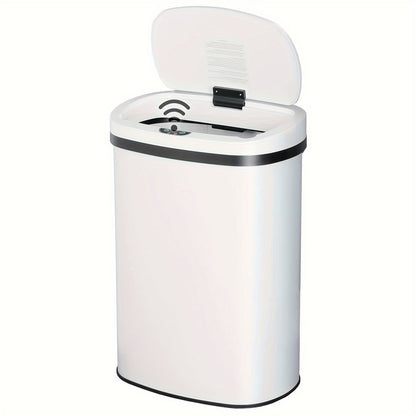 13 Gallon Trash Can Kitchen, Automatic Garbage Can Touchless Motion Sensor, Stainless Steel Trash Can with lid Anti-Fingerprint Mute Designed, Waste Bin 50L, for Office Bedroom Living Room Trash Can