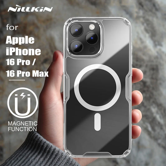 for iPhone 16 Pro Max / 16 Pro Nillkin Case TPU Soft Magnetic Adapt Magsafe Phone Back Cover Protection