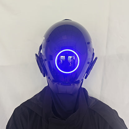 1pc LED Light-Up Cyberpunk Face Mask, Mechanical Sci-Fi Gear Accessory for Cosplay, Halloween, Fit Party, Music Festival