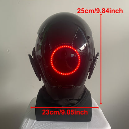 1pc LED Light-Up Cyberpunk Face Mask, Mechanical Sci-Fi Gear Accessory for Cosplay, Halloween, Fit Party, Music Festival